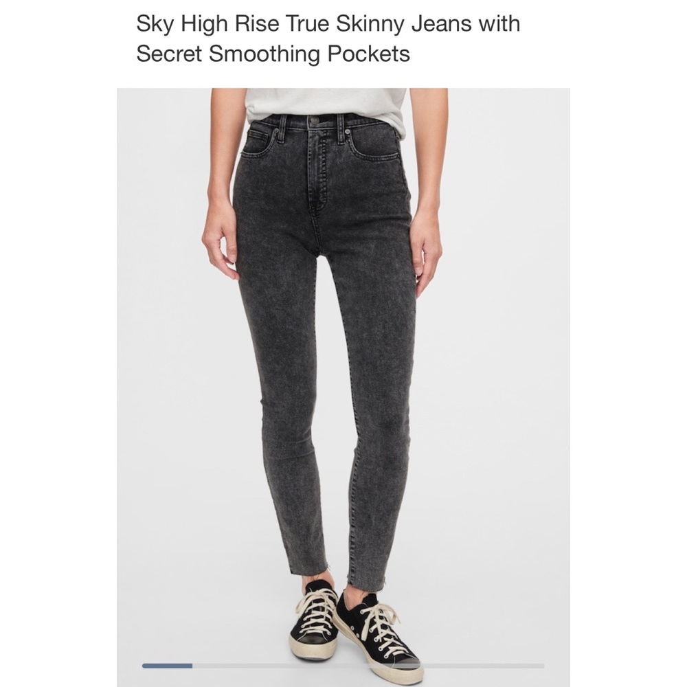 Gap Washwell High Rise True Skinny Black Jeans 32S